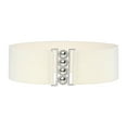 thumbnail image 4 of Segolike Wide Elastic Belt Dress Belt Simple Decoration Cinch Stretch Girdle Elegant Solid Color Waistband Waist Belt for Women Ladies White, 4 of 8