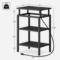 thumbnail image 2 of End Table with Charging Station, Set of 2, Side Table with USB Ports and Outlets, Small Nightstand with 3-Tier Storage Shelf, Bedside Table for Small Spaces, Living Room, Black, 2 of 9