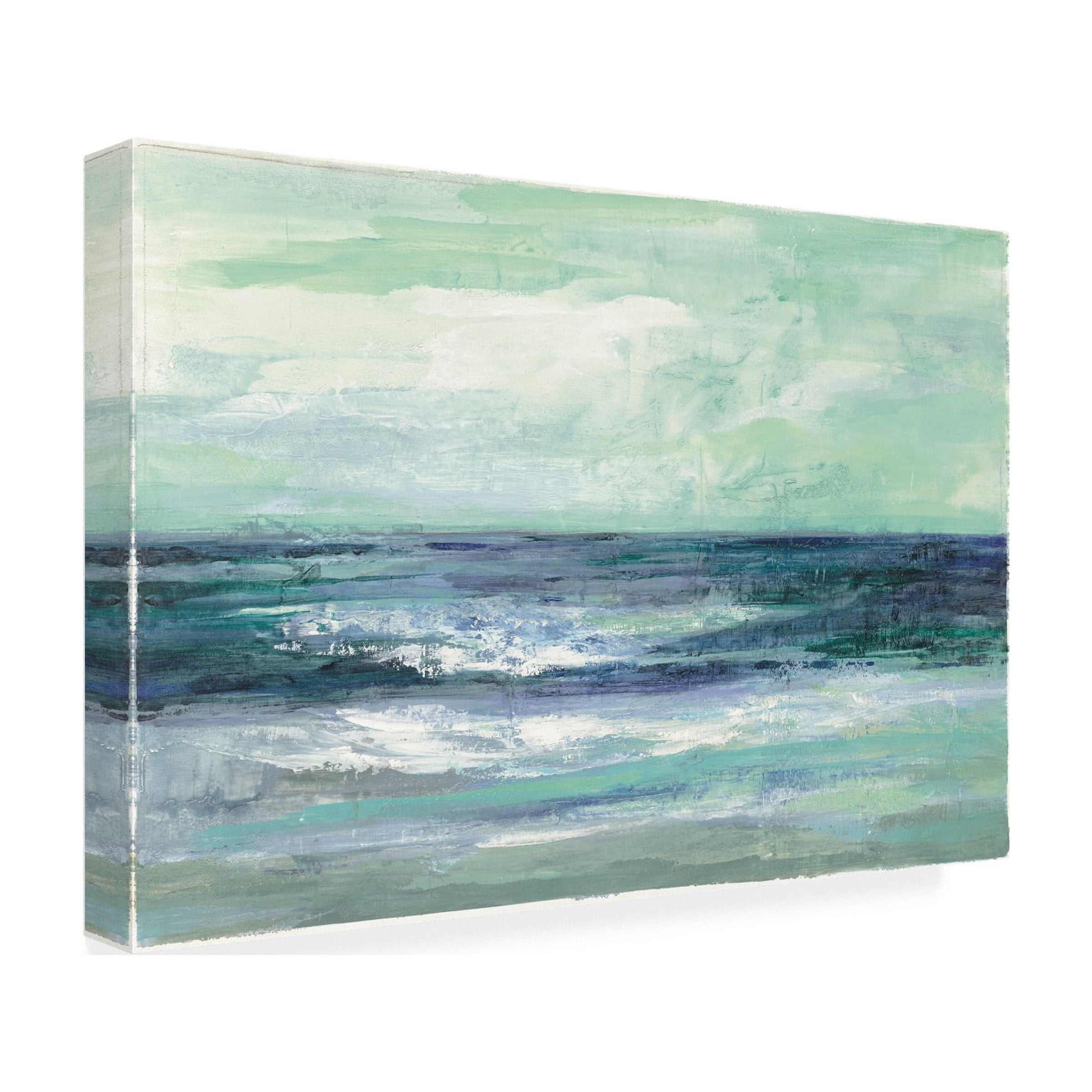 Silvia Vassileva 'Tide Green And Teal' Canvas Art