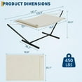 thumbnail image 2 of WildBreak Flat Double Hammock, with Steel Stand & Carry Bag, 143.7 x 36.2 x 43.3", Off-white, 2 of 9