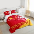 thumbnail image 3 of jejeloiu Rugby Sport Helmet Full Size Comforter Sets,Red Yellow Gray Bedding Sets For Boys Kids Reversible 3pcs, 3 of 8