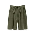 thumbnail image 5 of QATAINLAV Bermuda Shorts for Women Bowknot Tie Drawstring High Waisted Lounge Shorts 2025 Summer Knee Length Wide Leg Shorts with Pockets Army Green XXL Ofertas de Hoy en Liquidación, 5 of 9