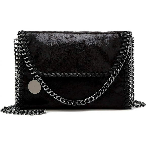 TRAHOO-Crossbody Bags for Women Designer Handbags for Women Black Clutch Chain Crossbody Purse Women's Shoulder Handbags(Black), Black, Medium