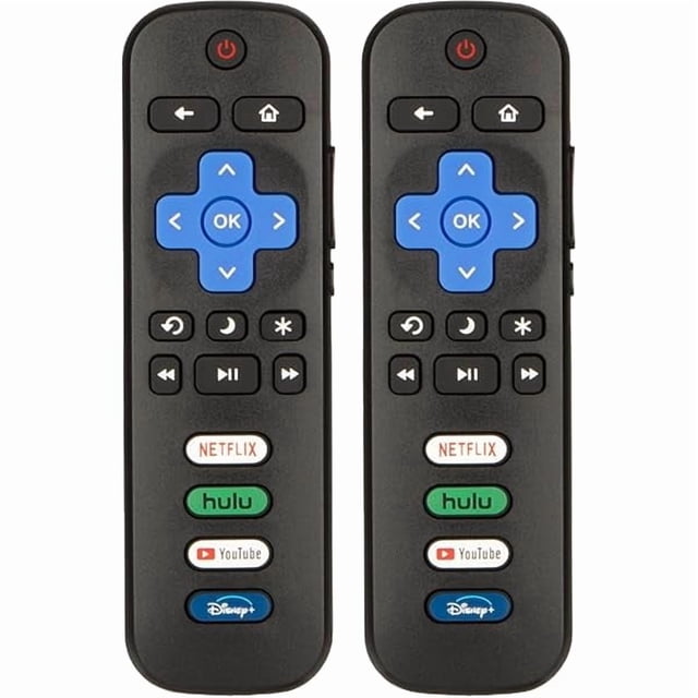 xixishop 2-Pack Replacement Remote for Roku TV, TCL Roku TV, Hisense Roku TV, Onn Roku TV, No Setup Required, Not Compatible with Roku Stick, Box, Player