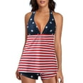 thumbnail image 3 of Plus Size 4th Of July Printed Swimsuits For Women Two Piece Bathing Suits Long Torso Tank Tops With Bottoms Swim Shorts, 3 of 6