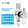 thumbnail image 6 of NANPU 1/4" NPT Compressed Air Filter Regulator Lubricator Combo Water/Oil Trap Separator - Gauge(0-150 psi), Poly Bowl, Semi-Auto Drain, Bracket - 3 in 1 Two Unit, 6 of 7