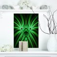 thumbnail image 1 of Glowing Green Fractal Flower in Black - Large Abstract Canvas Artwork, 1 of 3
