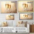 thumbnail image 4 of Designart "Simplistic Champagne Glass Array" Champagne Floater Framed Wall Art Living Room, 4 of 5