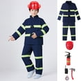thumbnail image 4 of LIIPEE Boys Fireman Costumes Kids Fancy Dress Up With Accessories Clothes 7 Piece Party Outfits, 4 of 9