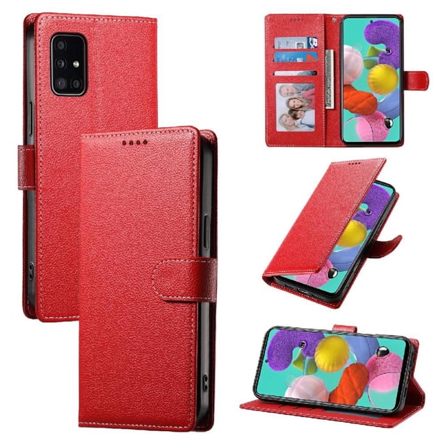 Case for FOXDOCK Samsung Galaxy A51 4G Wallet Case – Premium Leather, 3 Card Slots, Shockproof Protection