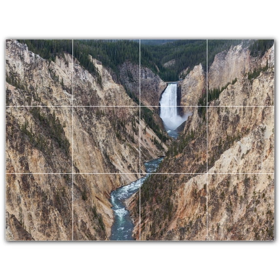 Picture-Tiles.com: Waterfalls Ceramic Tile Wall Mural WAL501107-43L. 32"W x 24"H using (12) 8" x 8" Ceramic Tiles-Satin Finish
