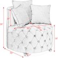 thumbnail image 3 of Swivel Barrel Chair, Velvet Accent Barrel Chair with 3 Pillows and 4 Wheels 360 Degree Sofa Chair Modern Button Tufted Upholstered Accent Chair for Living Room, Bedroom, Black, 3 of 14