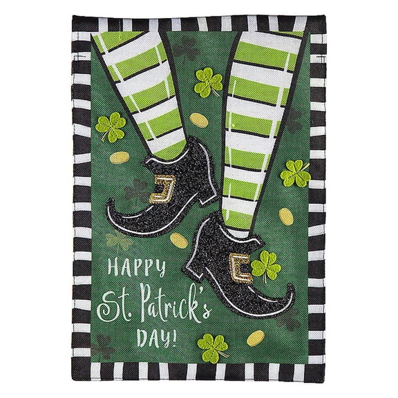 Evergreen Dancing St. Patrick's Day Garden Burlap Flag 12.5 x 18 Inches Indoor Outdoor Decor