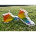 thumbnail image 2 of Rainbow pattern unisex high top canvas shoes, fashion sneakers, 2 of 2