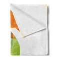 thumbnail image 2 of Animal Soft Flannel Fleece Throw Blanket, Silhouette of Sea Creature with Coral Reef Patterns Inside Aquarium Print, Cozy Plush for Indoor and Outdoor Use, 70" x 90", Orange Green, by Ambesonne, 2 of 5