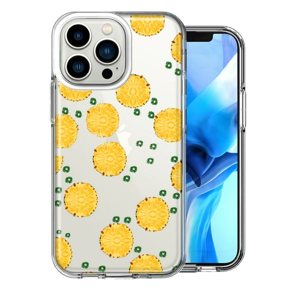 MUNDAZE For Apple iPhone 13 Pro Polkadots Pineapples Design Double Layer Phone Case Cover