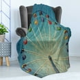 thumbnail image 4 of Vintage Soft Flannel Fleece Blanket, Giant Vertical Revolving Ferris Wheel Activity up Antique Entertainment Old Days Picture, Cozy Plush for Indoor and Outdoor Use, 60" x 80", Blue, by Ambesonne, 4 of 5