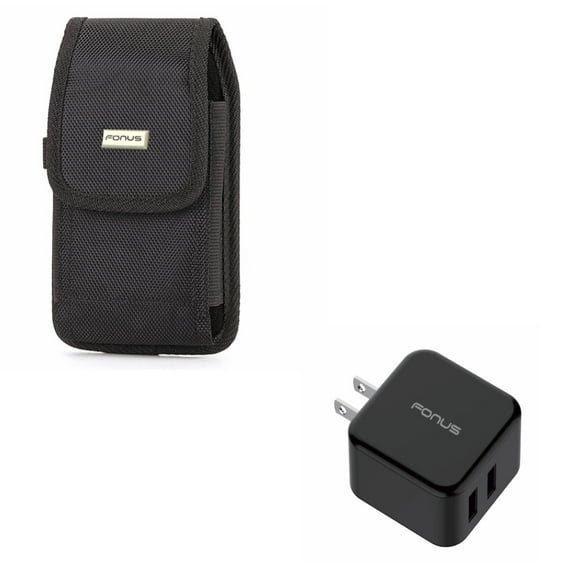 Rugged Durable Canvas Case w 30W Adaptive Fast 2-Port Home Wall Travel AC USB Charger G5P Compatible With Google Pixel 3a XL