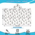 thumbnail image 2 of Cow and Heart White Pattern Hooded Bath Towel Wrap for Teens Ages 3 To 12, Soft Lightweight Quick Dry Microfiber Bath Beach Pool, 60"x35", 2 of 6
