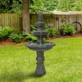 thumbnail image 2 of Northlight 57" Brown Three Tier Leaf Design Outdoor Garden Fountain, 2 of 3