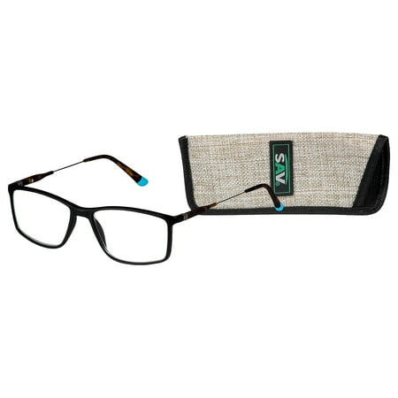 SAV Eyewear SAV +1.75 Blue Light Reading Glasses Black (E2111) E2111-175-001