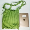 thumbnail image 2 of Green Foldable Tote Bag For Women -Aesthetic Female Tote Large Knitted Bag-Cute Fashion Stuff Gift-Beach Bag Shoulder Bag Big Purse-Hobo Crossbody Bag, 2 of 3