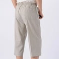 thumbnail image 3 of Cotton Linen Capris for Men Casual Summer Workout Athletic Capri Pants Elastic Waist Solid Color Pants, 3 of 3