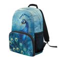 thumbnail image 2 of POLERO Peacock Pattern Large Capacity Backpack for Daily Use Outdoor, Waterproof Lightweight Polyester Bookbag, 2 of 10