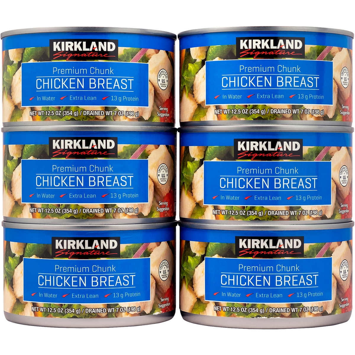 K.S Premium Chunk Chicken Breast Packed in Water, 12.5 oz, 6 ct