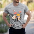 thumbnail image 2 of NAMTYQX Mens Shirts Plus Size Light Elastic Boho Casual Short Sleeved Breathable Pattern Round Neck Relaxed Fit True Classic T Shirts for Men Gray Size M, 2 of 5