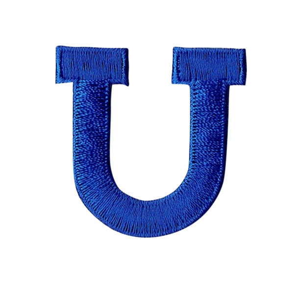 Alphabet Letter U Color Royal Blue 2" Block Style Iron On