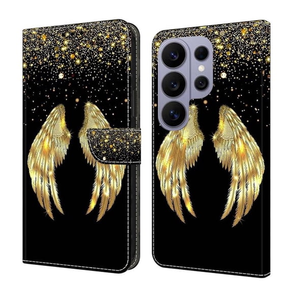 Leather For Samsung Galaxy S26 Ultra 5G Wallet Case Crystal Material Painted Butterflies&Flowers&Hearts Pattern, Wallet For Women Men Card Holder Magnetic Clasp Kickstand Folio Case,Color-9