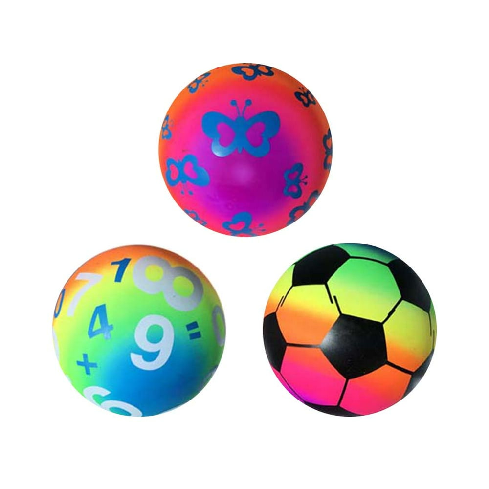 TINKSKY 3pcs Thickened Rainbow Balls Inflation Beach Sports Play Ball