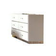 thumbnail image 2 of Benjara Ruo 60 Inch Modern Wide Dresser, 6 Drawers, Chrome Plinth Base, White Wood, 2 of 6