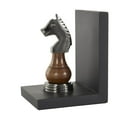 thumbnail image 5 of DecMode 4" Chess Black Aluminum Metal Bookends with Aluminum Accents (Set of 2), 5 of 9