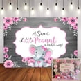 thumbnail image 2 of Pink Elephant Baby Shower Backdrop for Girl Sweet Little Peanut is on The Way Photography Background Elephant Cake Table Decorations, 2 of 7