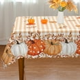 thumbnail image 2 of YIBAGA Fall Tablecloth, Thanksgiving Pumpkins ‌Buffalo Plaid Tableware Home Decor, 60 x 120 inch, Polyester, 2 of 5
