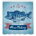 thumbnail image 3 of Ambesonne Fishing Theme Shower Curtain, Throat Fish USA Flag, 69"Wx84"L, Multicolor, 3 of 3
