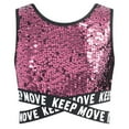 thumbnail image 2 of dPois Kids Girls Sparkle Sequin Hip Hop Dance Top Vest Crisscross Back Sleeveless Metallic Jazz Tank Pink 6, 2 of 6