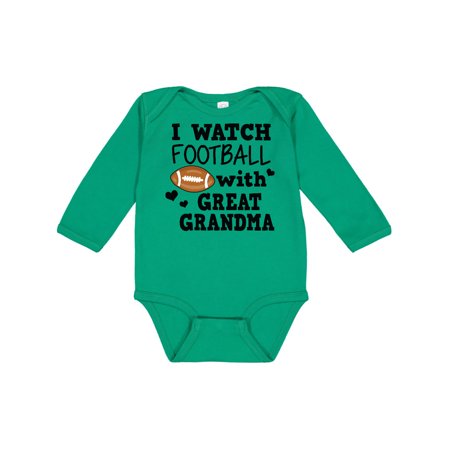 

Inktastic I Watch Football with My Great Grandma Gift Baby Boy Long Sleeve Bodysuit