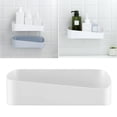 thumbnail image 3 of Plastic Bathroom Shelf Organizer Adhesive Shower Shelf Drill Free Geometric Shape Wall Storage Rack Organizer Soap Shampoo Holder (White), 3 of 8