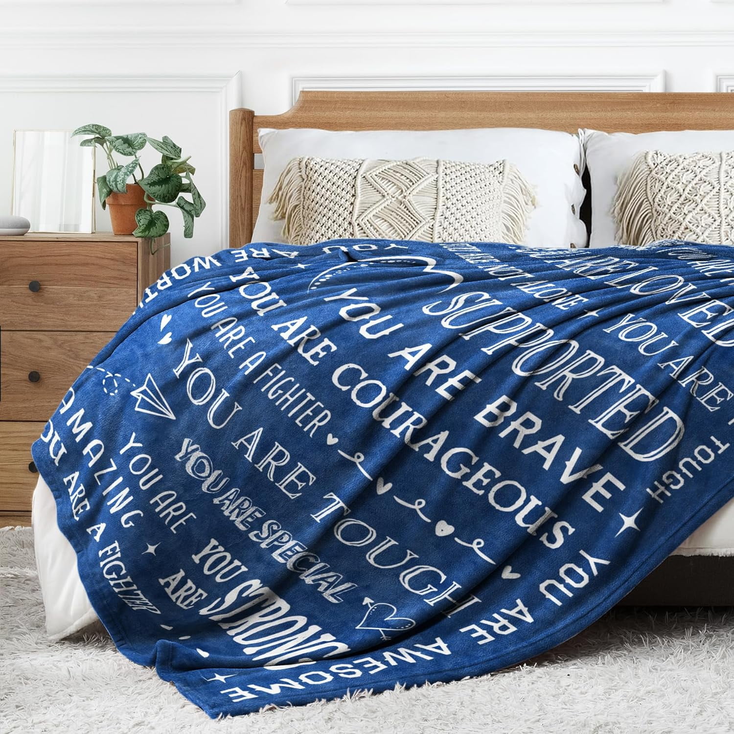 Blanket Gifts for Women or Men - Get Well Blanket, Inspirational Gifts for Her Him, Feel Better After Surgery Gifts, Thinking of You Gifts for Mom Friend Sister Coworker