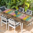 thumbnail image 2 of Easter Table Cloths for 8 Foot Rectangle Tables, Colorful Bunny Spring Cartoon Cute Rabbits Brown Patio Waterproof Elastic Fitted Tablecloths, Washable Rectangular Table Cover for Camping, 2 of 8