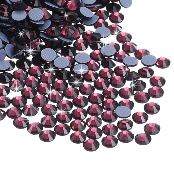 Uxcell 2880 Pcs Strass Hotfix Gemas de Cristal de Fondo Plano SS6 2mm Púrpura Oscuro