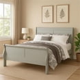 thumbnail image 5 of Sleigh Design Twin Size Bed with Rectangular Thin Legs, Silver, 5 of 10