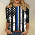 thumbnail image 2 of Cavosen Shirts for women Graphic Tees 3/4 Sleeve Crew Neck Trendy Patriotic Tee 250 Years Red White and Blue Shirt Summer Basic Tops, 2 of 5
