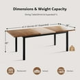 thumbnail image 2 of iPormis 63" Extendable Dining Table for 4-8, Square Wooden Dining Room Table with Metal Base, Modern Extendable Table for  Small Kitchens, Dining Office Areas, Walnut, 2 of 7