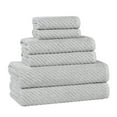 thumbnail image 2 of Superior Amelia Viscose Cotton Blend Medium Weight 6 Piece Towel Set, Platinum, 2 of 11