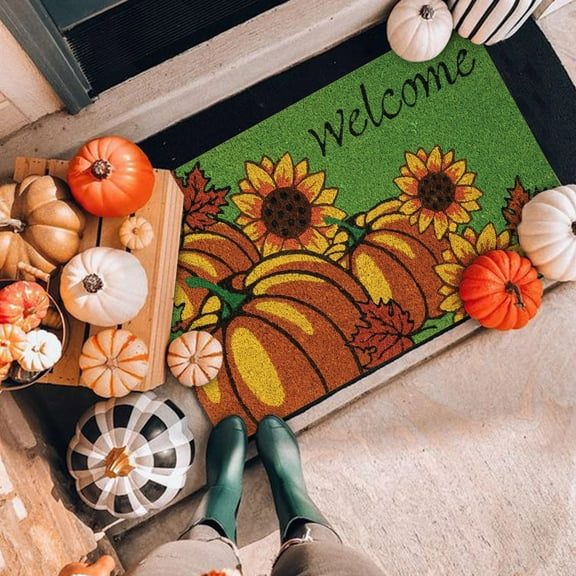 Indoor And Outdoor Carpet Porch Front Door Thanksgiving Doormat Carpet Floor Mat 40x60cm Polyester Carpet,H,Polyester