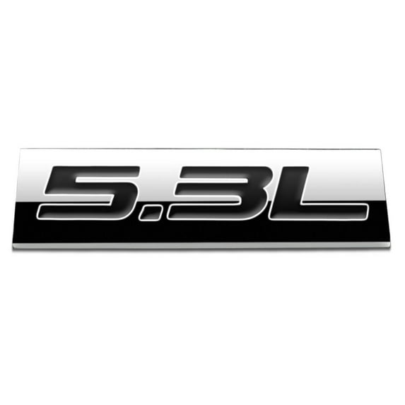 DNA Motoring EM-AS-53L-BK METAL EMBLEM CAR BUMPER TRUNK FENDER DECAL LOGO BADGE CHROME BLACK 5.3L